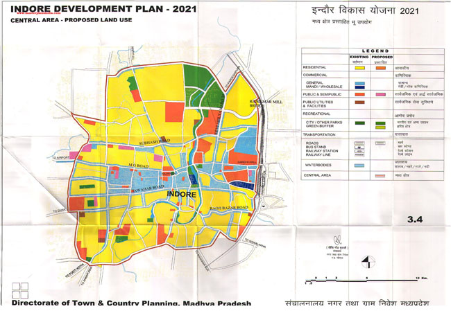 Indore Proposed Land Use 2021 Central Area Map
