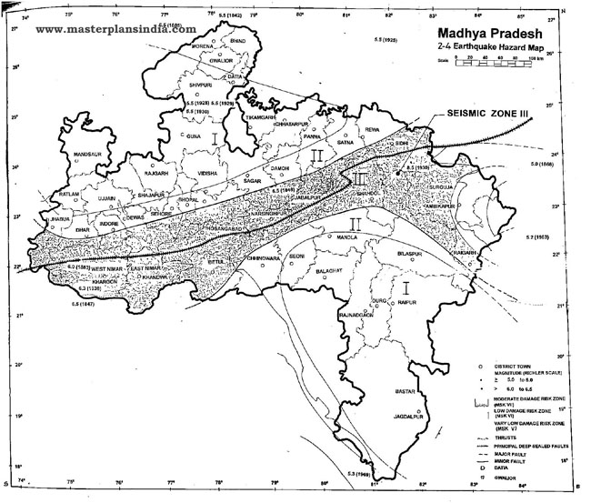 Madhya Pradesh Earthquake Hazard Map
