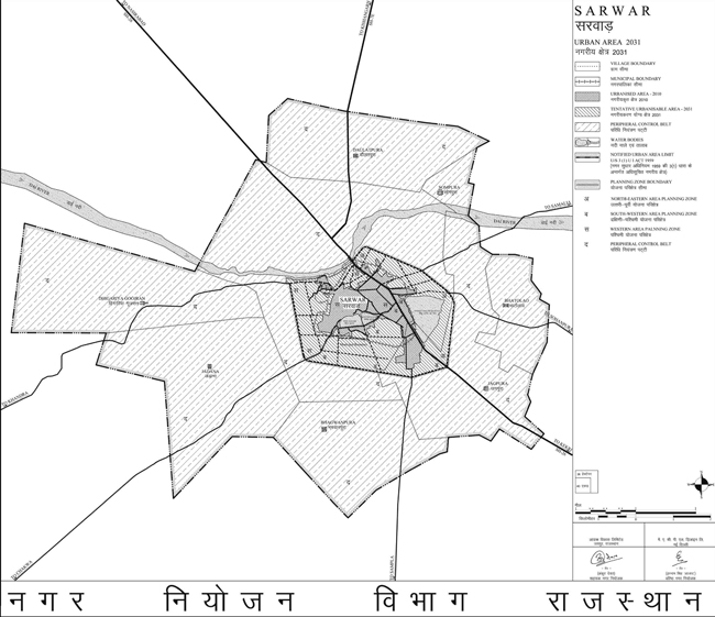 Sarwar Urban Area 2031 Map