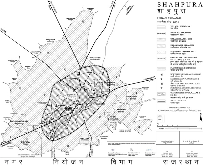 Shahpura Urban Area 2031 Map