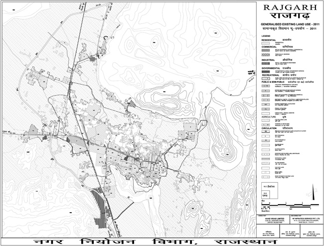 Rajgarh Existing Land Use Map 2011
