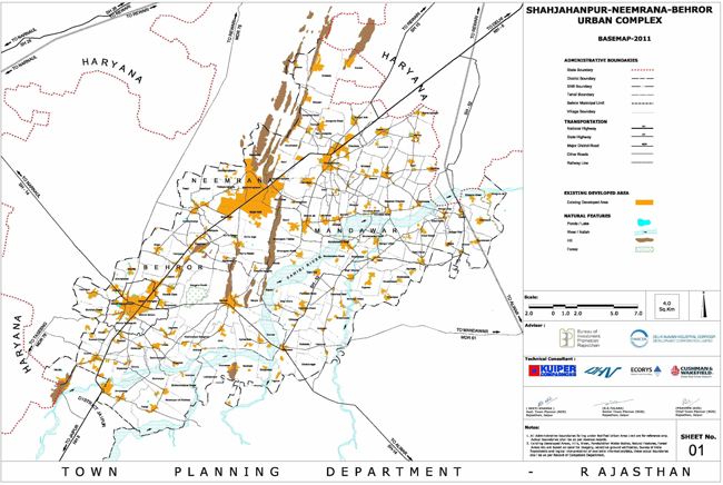 Shahjahanpur Neemarana Behror Urban Complex Base Map 2011