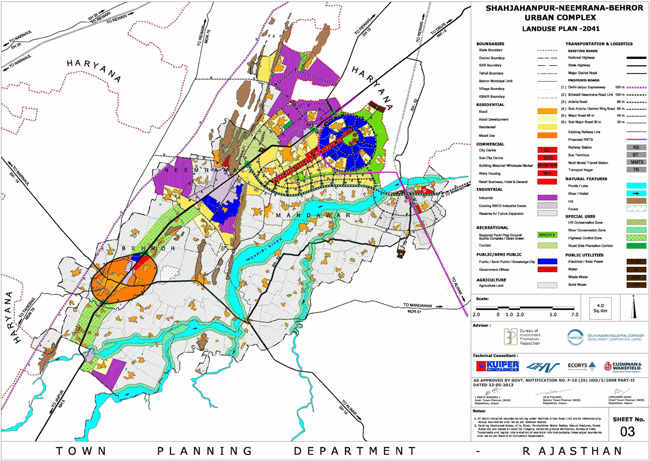 Shahjahanpur Neemarana Behror Urban Complex Land Use Plan 2041 Map