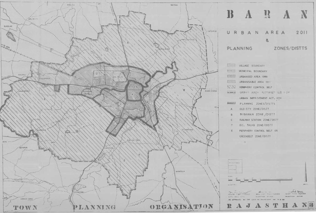 Baran Urban Area Map 2011