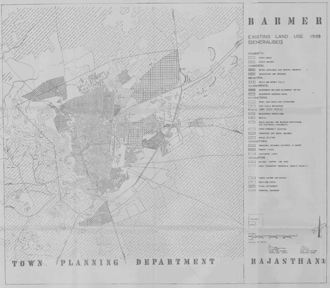 Barmer Existing Land Use 1985 Map