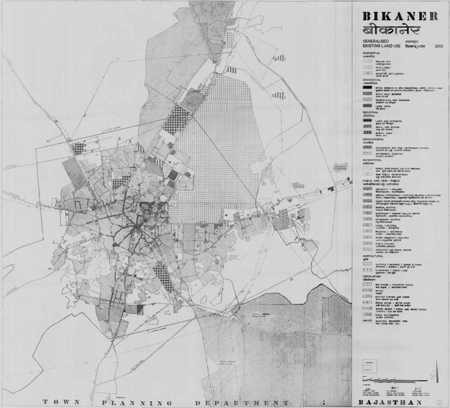 Bikaner Existing Land Use 2001 Map