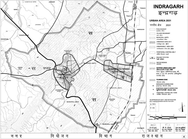 Indragarh Urban Area Map 2031