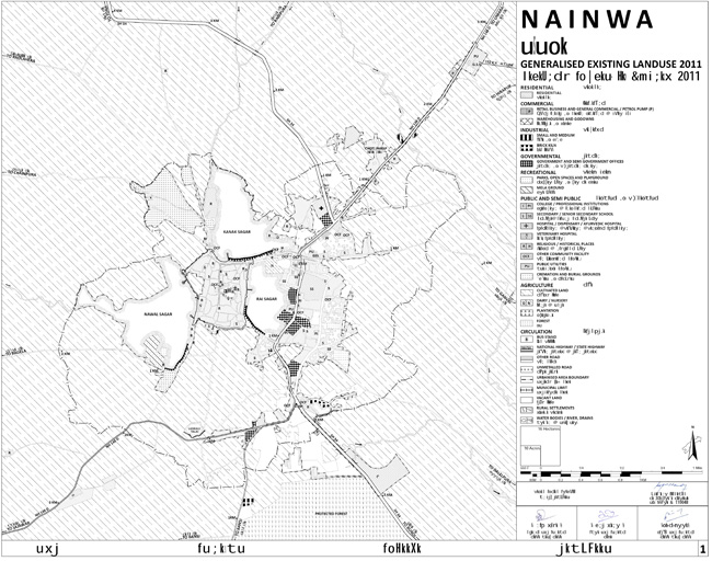 Nainwa Existing Land Use 2011 Map