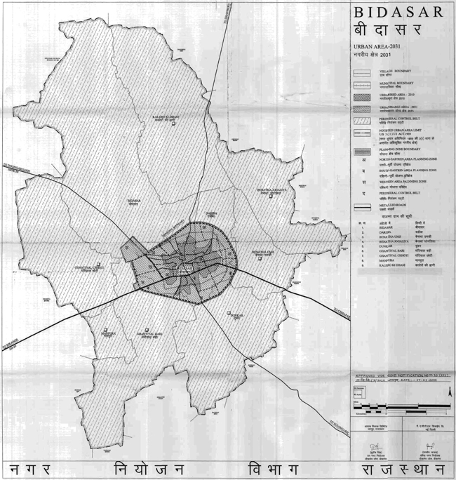 Bidasar Urban Area 2031 Map 