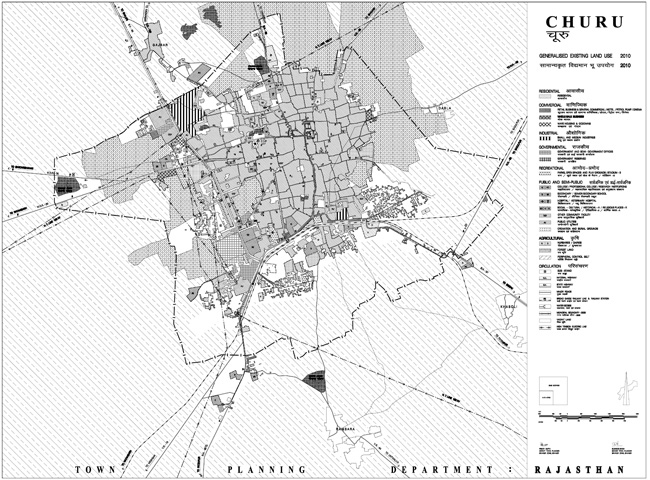 Churu Existing Land Use Map 2010