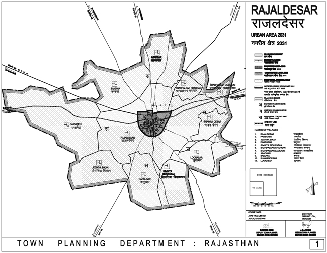 Rajaldesar Urban Area Map 2031