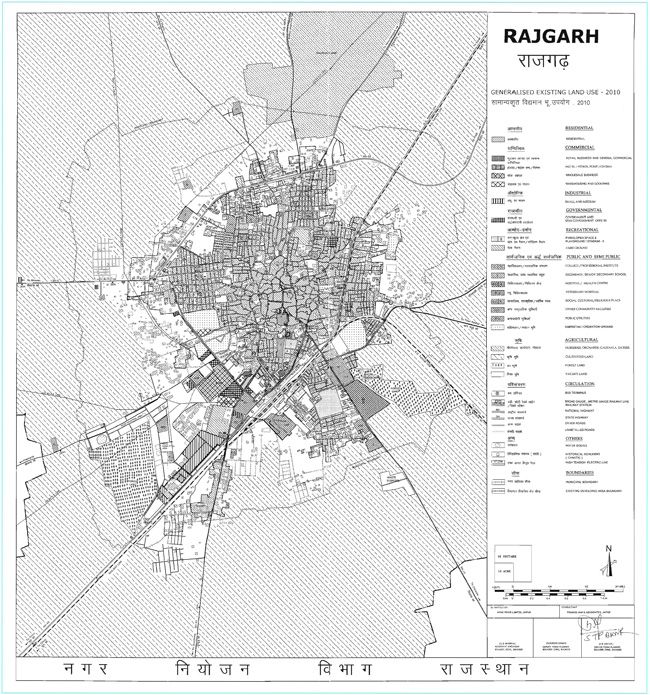 Rajgarh Existing Land Use Map 2010