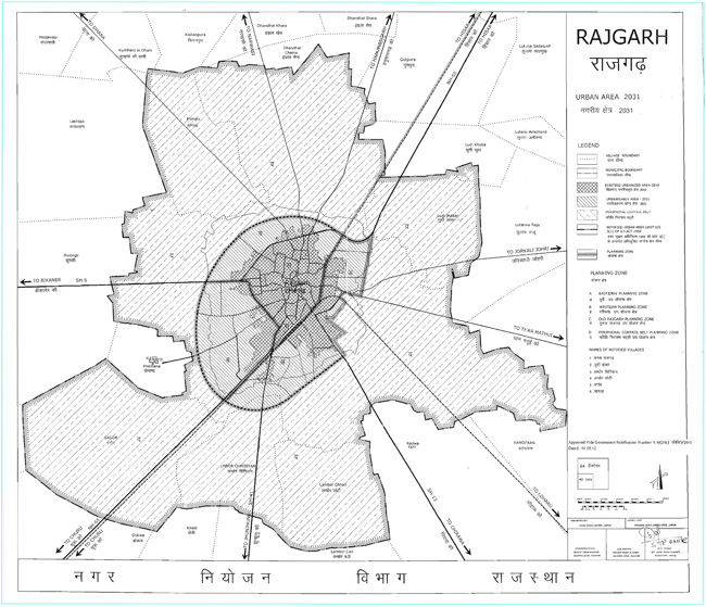 Rajgarh Urban Area Map 2031