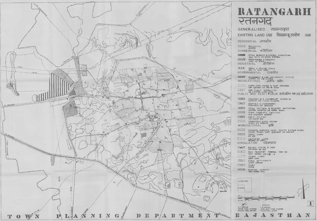 Ratangarh Existing Land Use Map 1991