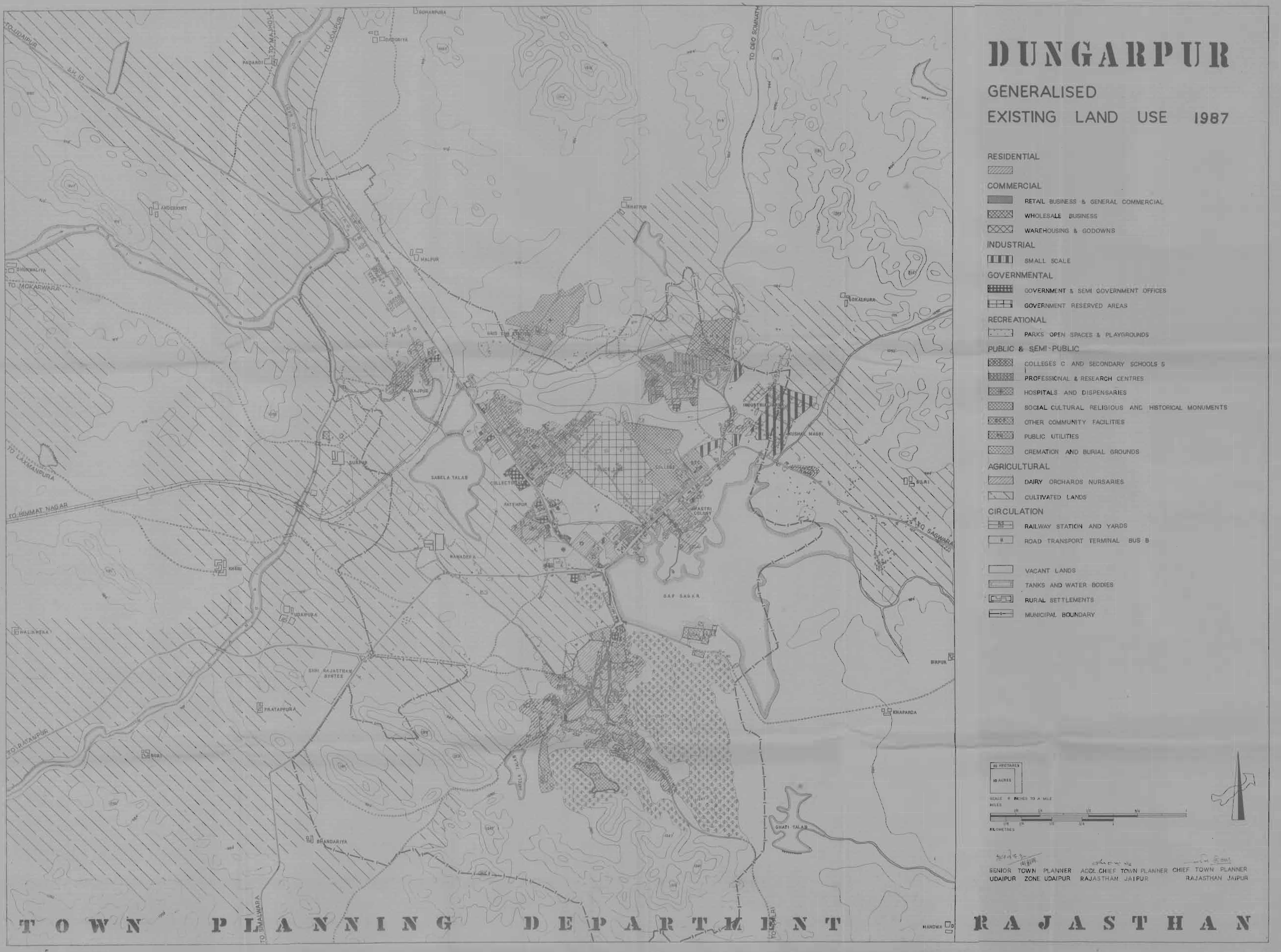 Dungarpur Existing Land Use Map 1987
