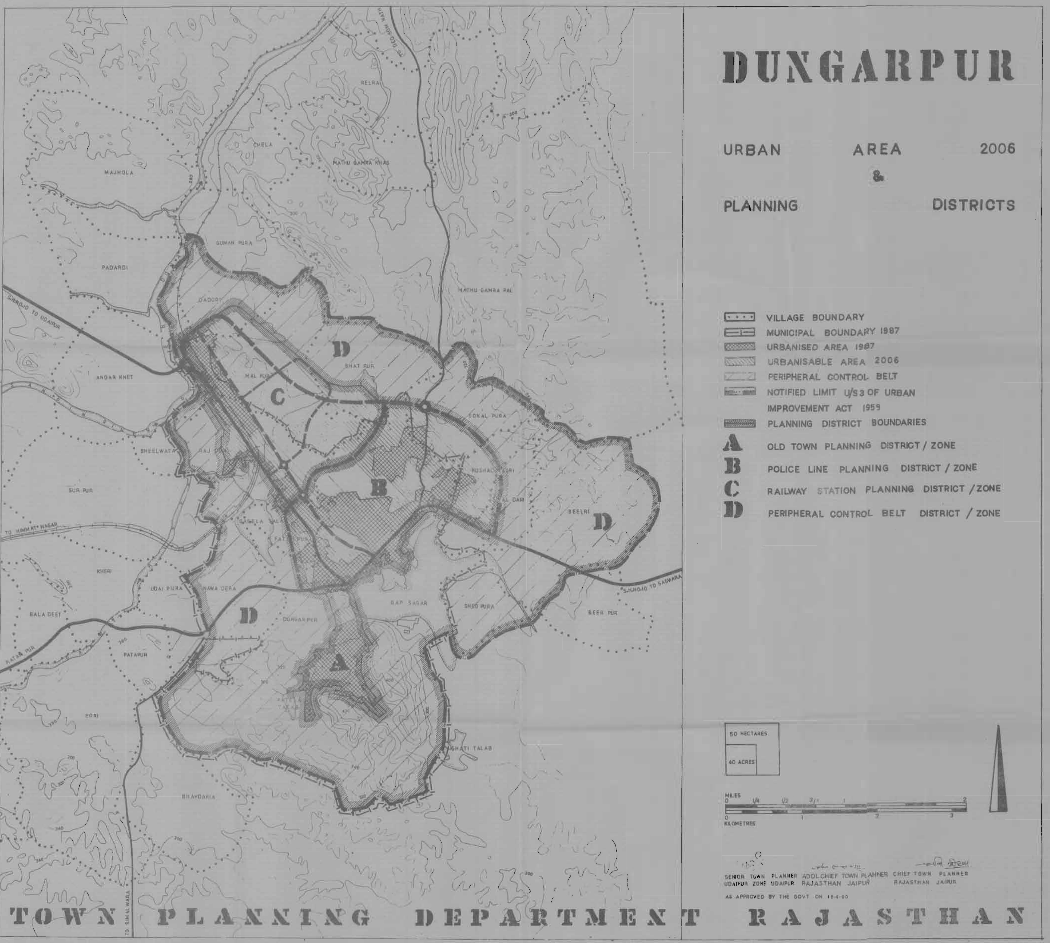 Dungarpur Urban Area Map 2006