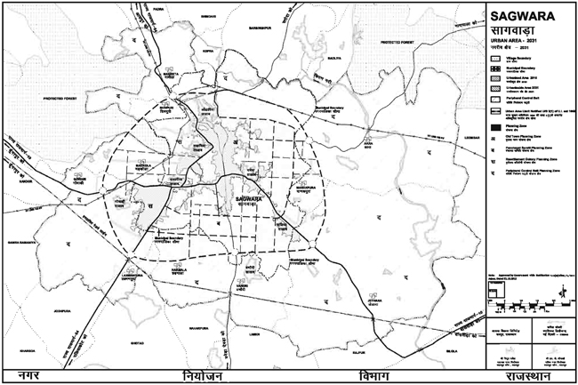 Sagwara Urban Area 2031 Map