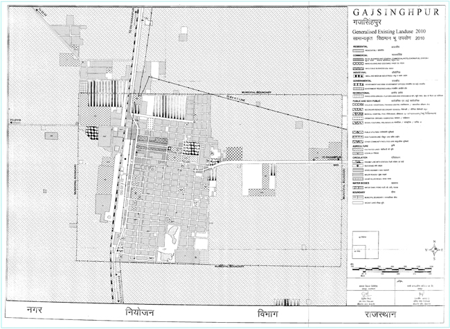 Gajsinghpur Existing Land Use Map 2010