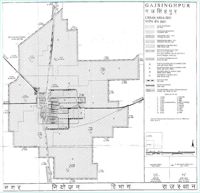 Gajsinghpur Urban Area 2031 Map