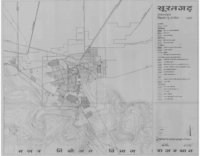 Suratgarh Existing Land Use Plan Map 1997