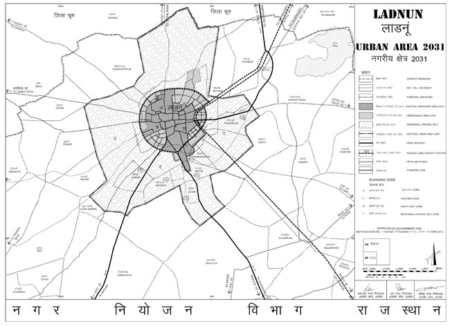 Ladnun Urban Area Map 2031