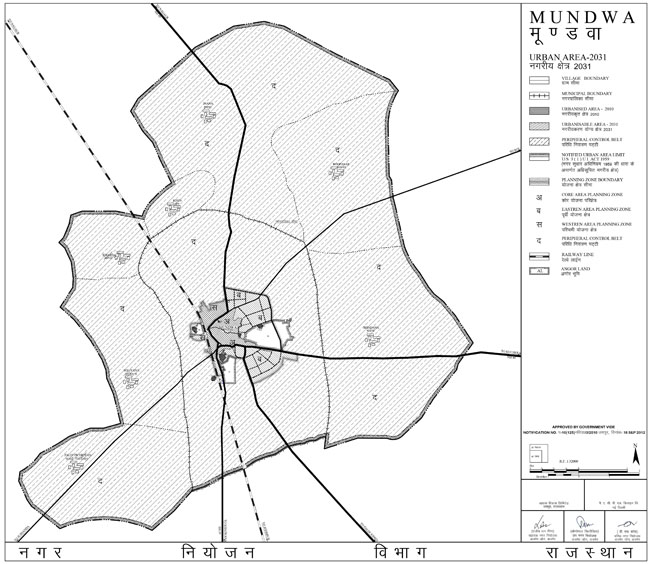 Mundwa Urban Area Map 2031