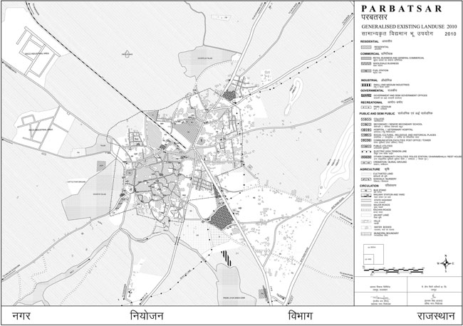 Parbatsar Existing Land Use Map 2010