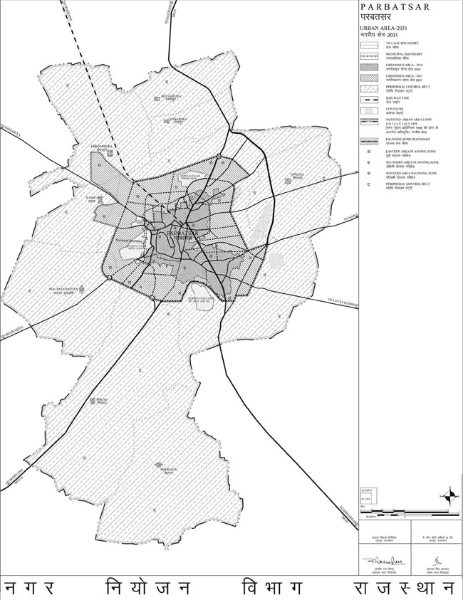 Parbatsar Urban Area Map 2031