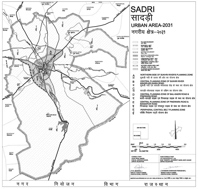 Sadri Urban Area Map 2031