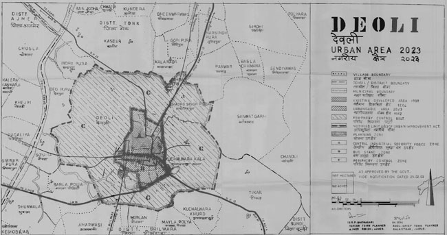 Deoli Urban Area 2023 Map