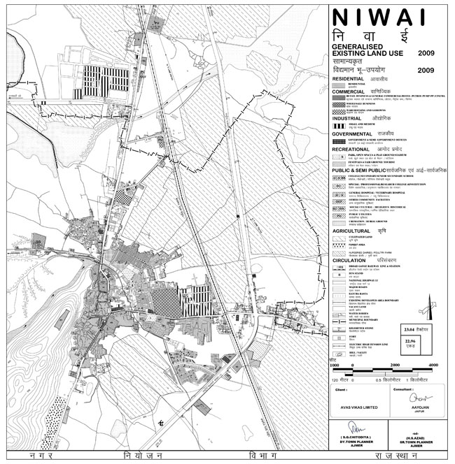 Niwai Existing Land Use Map 2009