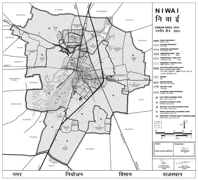 Niwai Urban Area 2031 Map