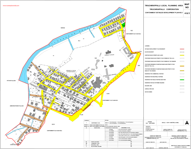Tiruchirappalli Contonment Development Plan -1 Map 4 & 5