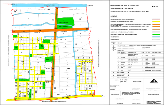 Tiruchirappalli Pandamangalam Development Plan -3 Map