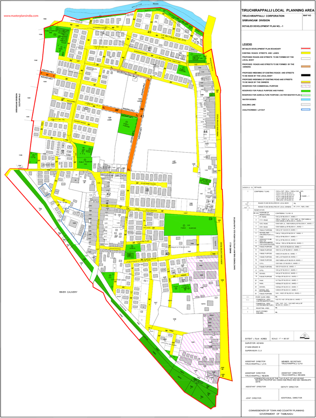 Tiruchirappalli Srirangam Development Plan -1 Map