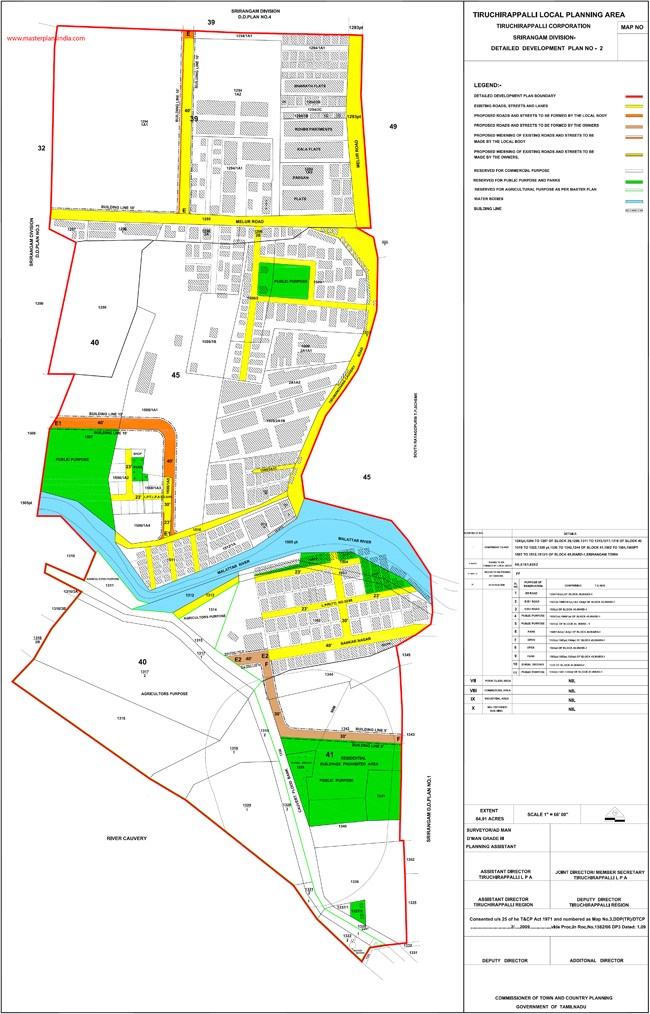 Tiruchirappalli Srirangam Development Plan -2 Map