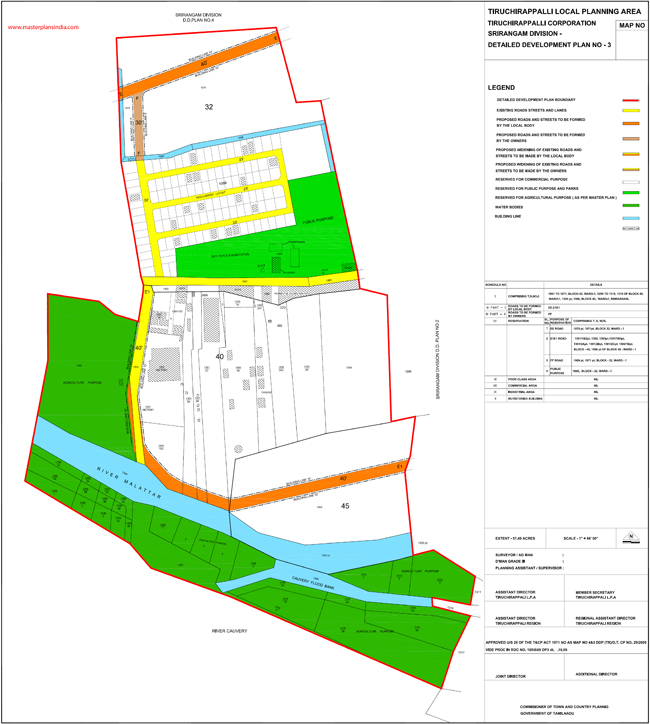 Tiruchirappalli Srirangam Development Plan -3 Map