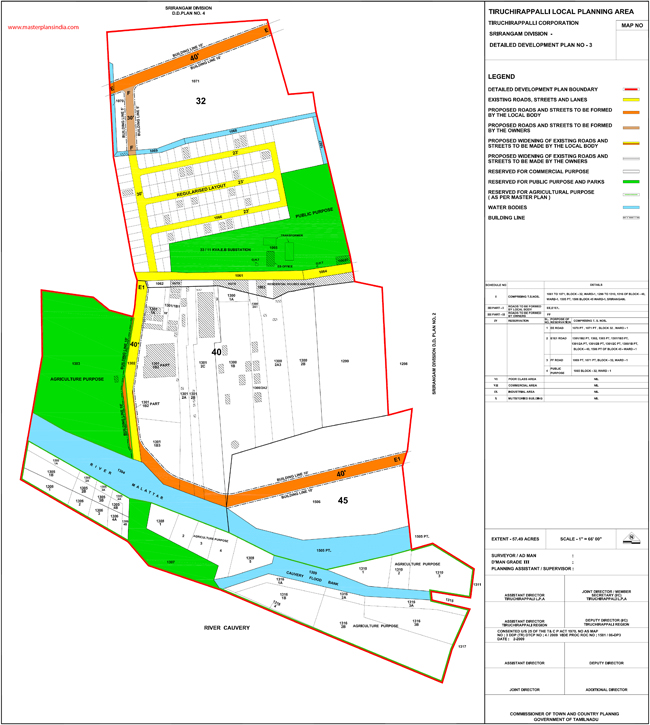 Tiruchirappalli Srirangam Development Plan -3 Map No.3
