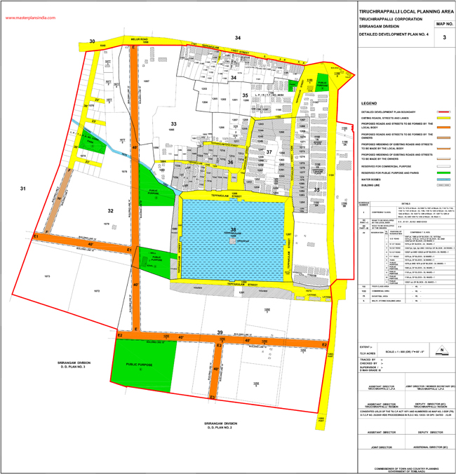 Tiruchirappalli Srirangam Development Plan -4 Map No.3